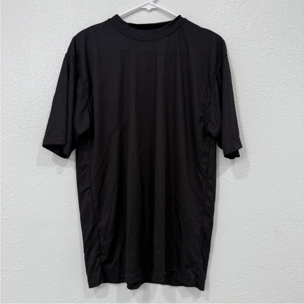 PAVO by Lastrada | Men's Black Ribbed Textured Knit Tee - L (16/18)